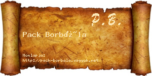 Pack Borbála névjegykártya